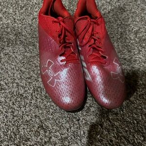 Under Armour size 13 red cleats